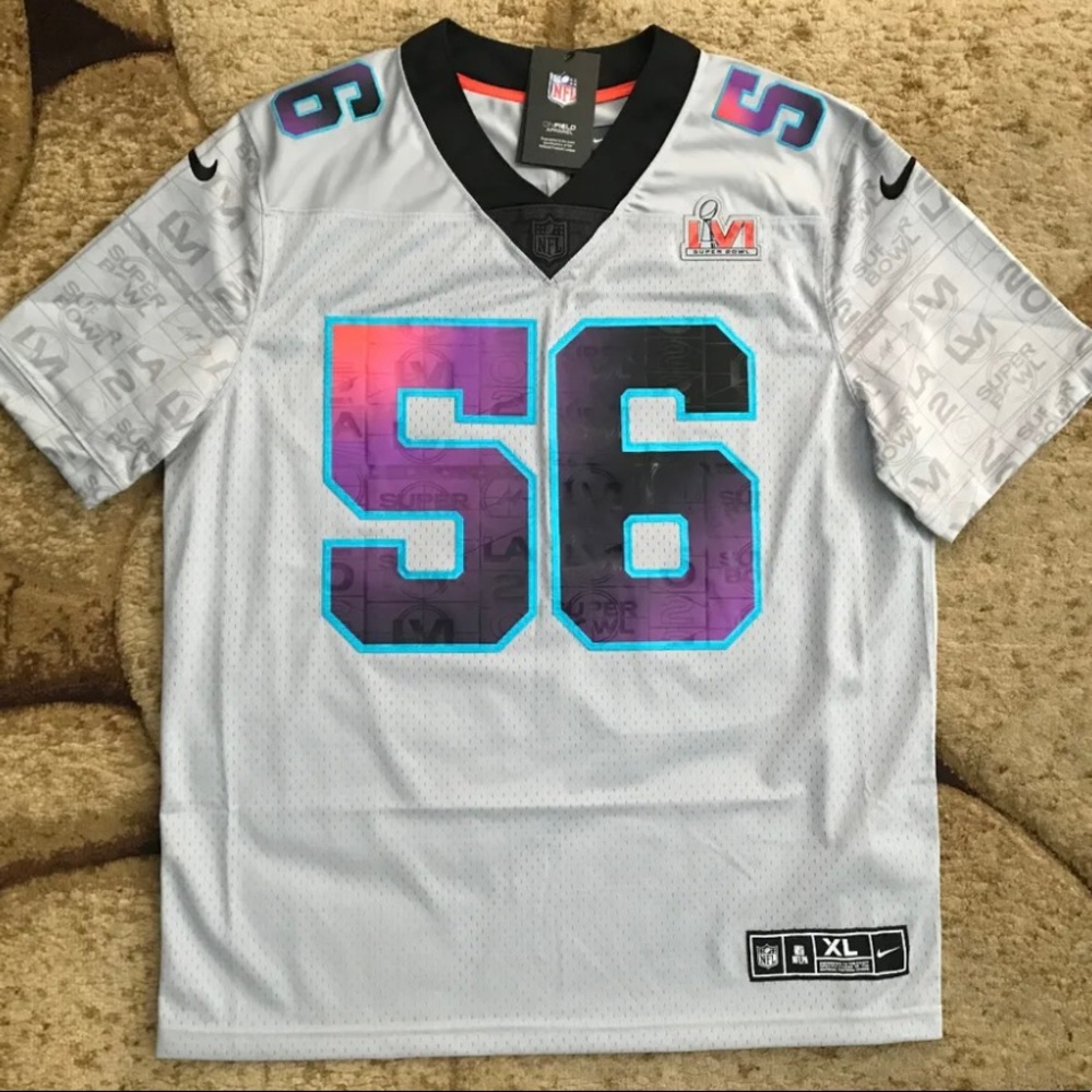 NIKE NFL SUPER BOWL LVI 56 EMBROIDERED STITCHED FOOTBALL JERSEY SIZE XL RARE NEW